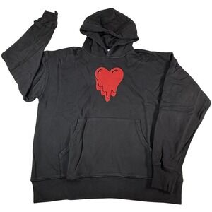 Emotionally Unavailable Black Melting Heart Graphic Hoodie XL EU-FW22-HOODIE-03